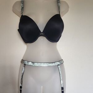 Victoria's Secret Black Bra with Silver Accents
